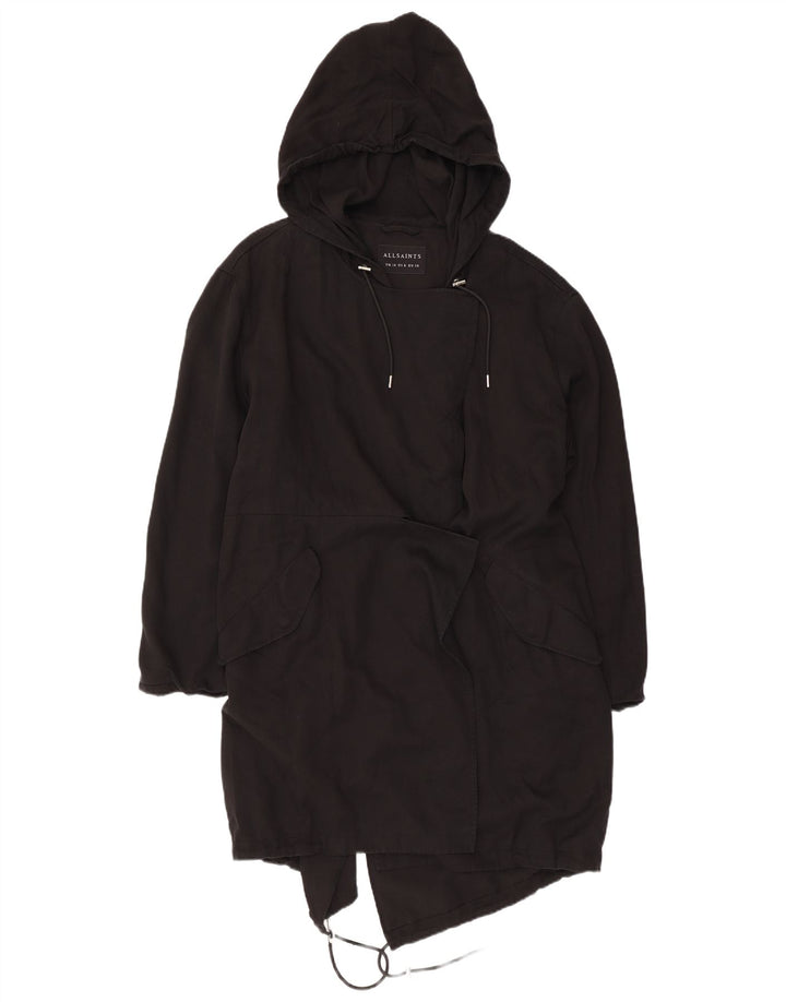 ALL SAINTS Womens Oversized Hooded Parka Jacket UK 10 Small Black
