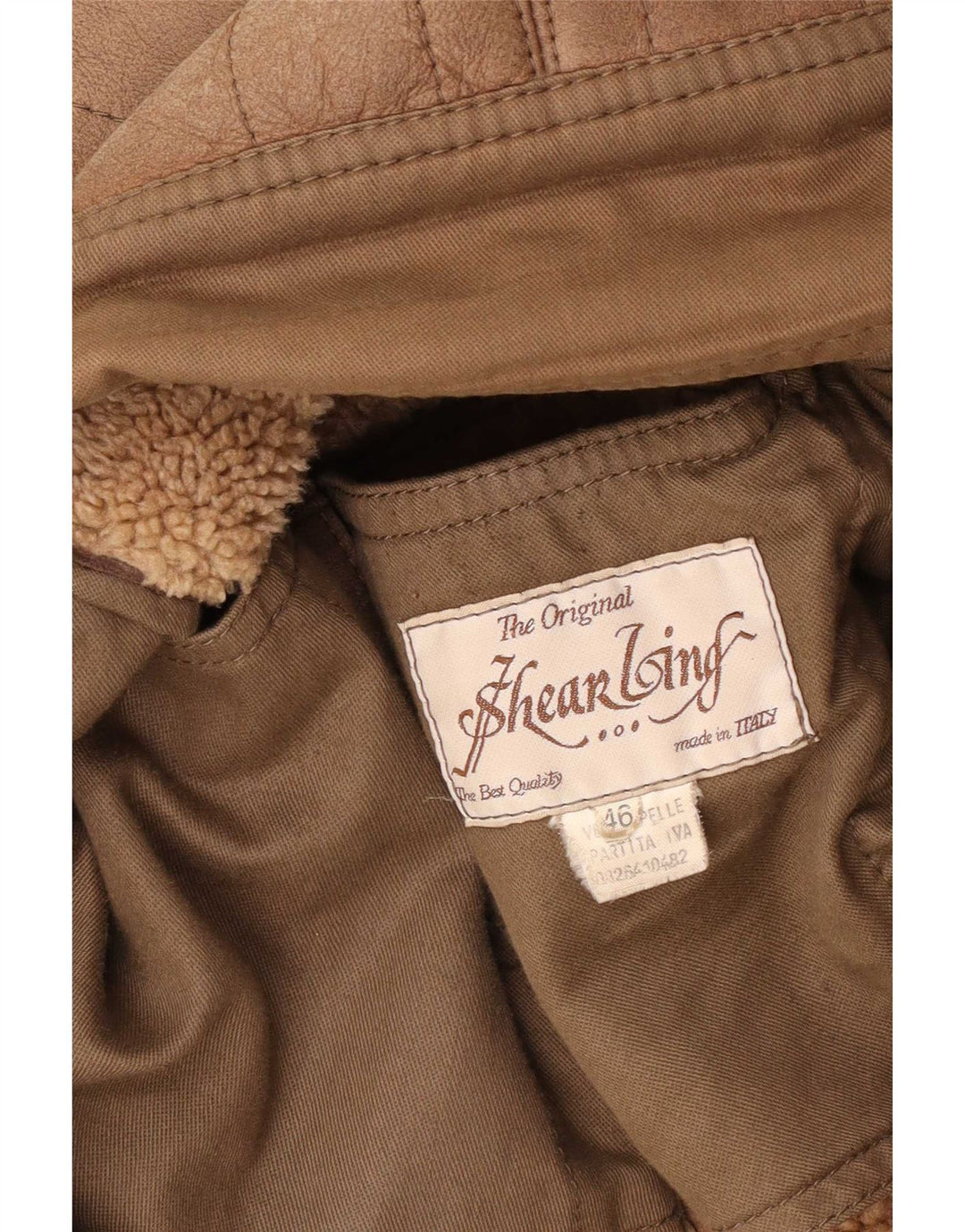 Vintage ženska Sherpa prevelika kožna jakna IT 46 Large Brown