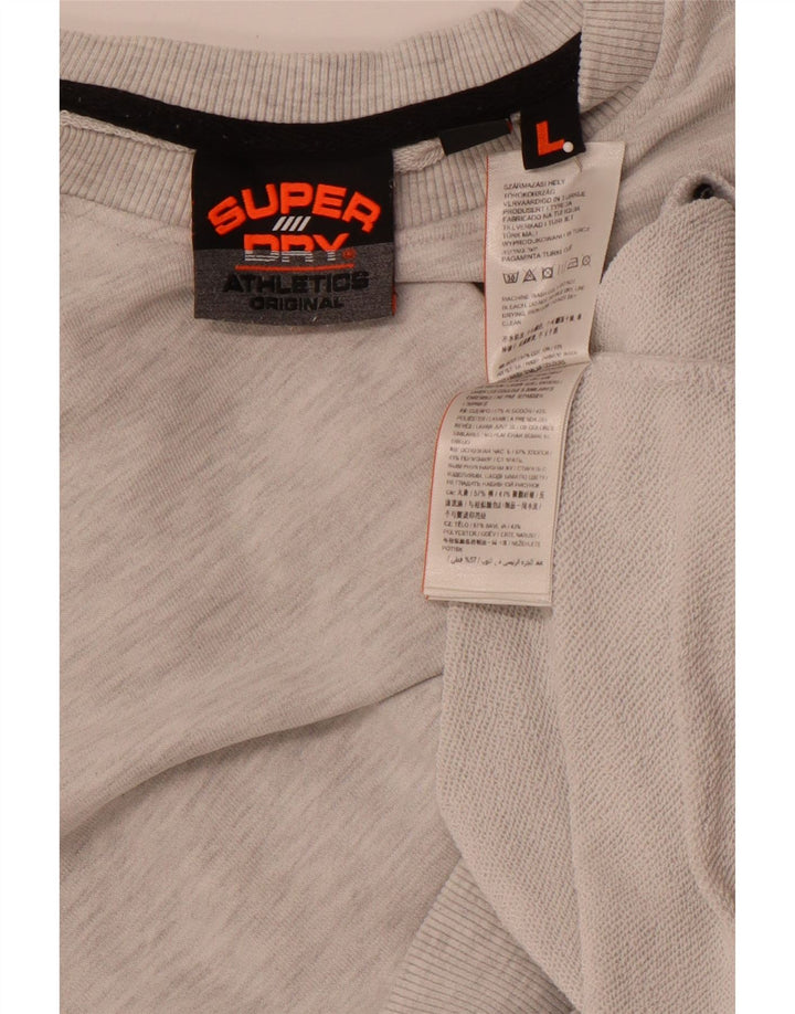 SUPERDRY muški džemper s grafičkim motivima, veliki sivi pamuk