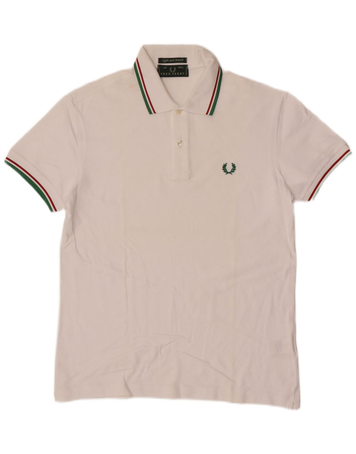 Fred Perry muška lagana i rastezljiva polo majica Srednje bijeli pamuk