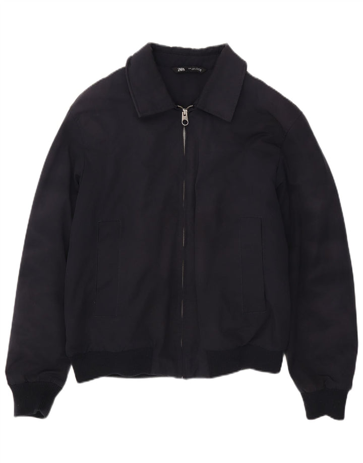 Zara muška bomber jakna UK 38 Srednji tamnoplavi poliester