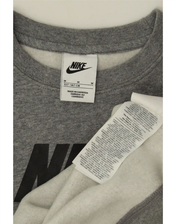 Nike Boys Graphic Sweatshirt Džemper 10-11 godina srednje sivi flekasti pamuk