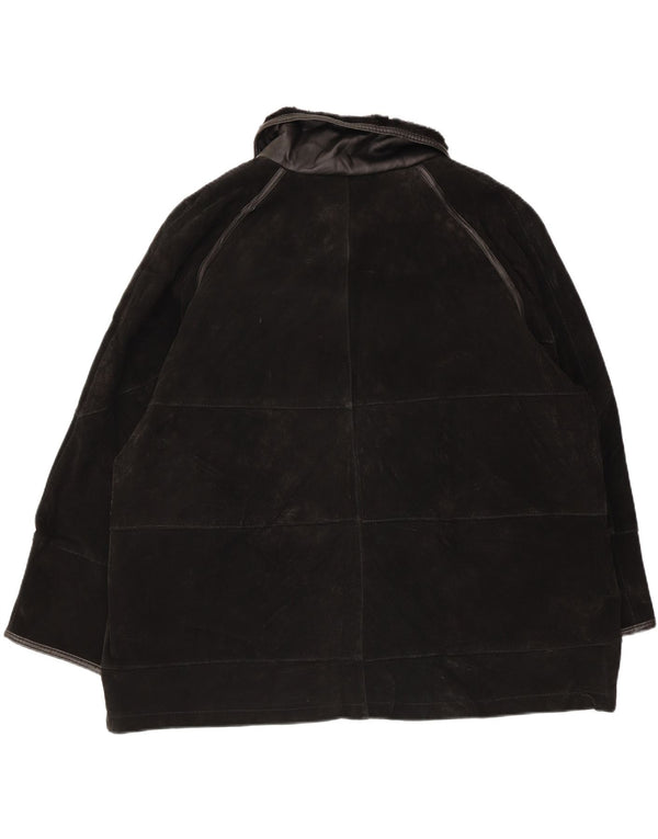 Neuville ženska jakna od brušene kože UK 26/28 5XL crna koža