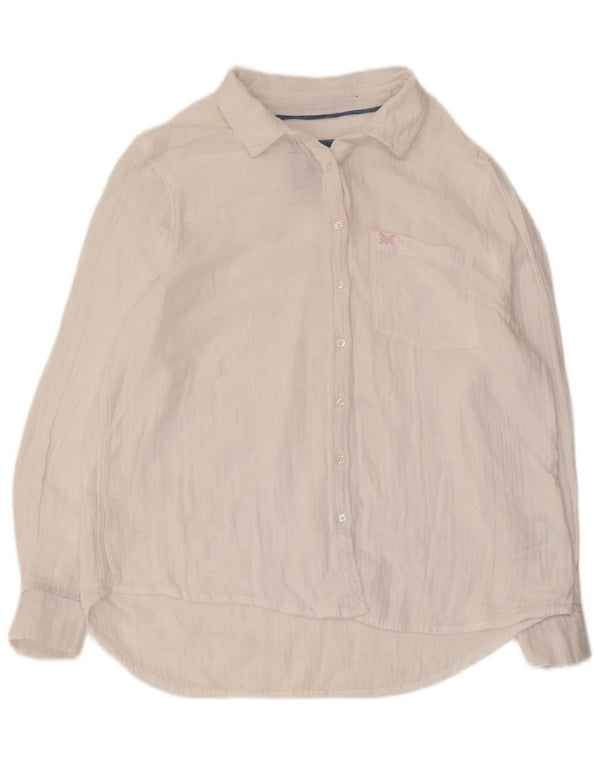 CREW CLOTHING Ženska košulja UK 12 Srednje bijeli pamuk