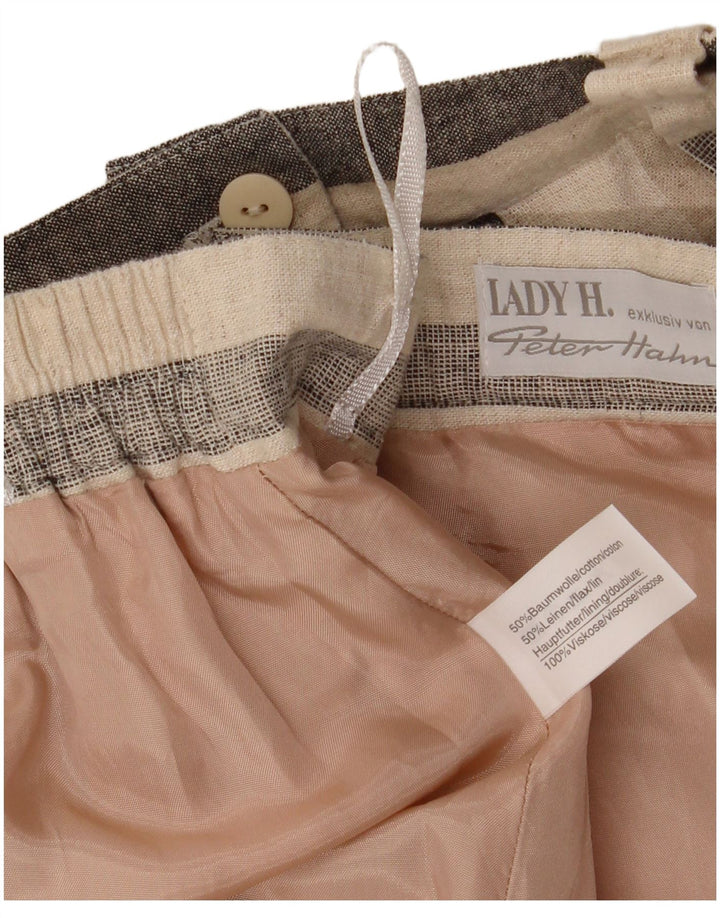 Peter Hahn Ženska suknja A-kroja IT 42 Srednja W30 Bež prugasti pamuk