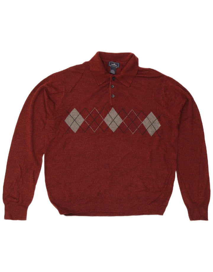 Dockers muški džemper s polo ovratnikom Srednji bordo Argyle/Diamond