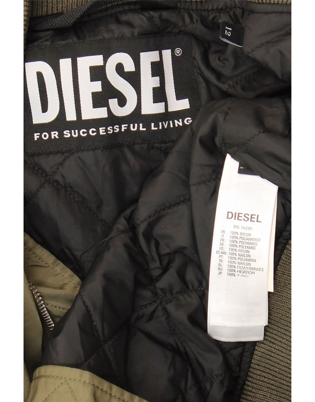Diesel ženska bomber jakna UK 12 Srednji kaki najlon