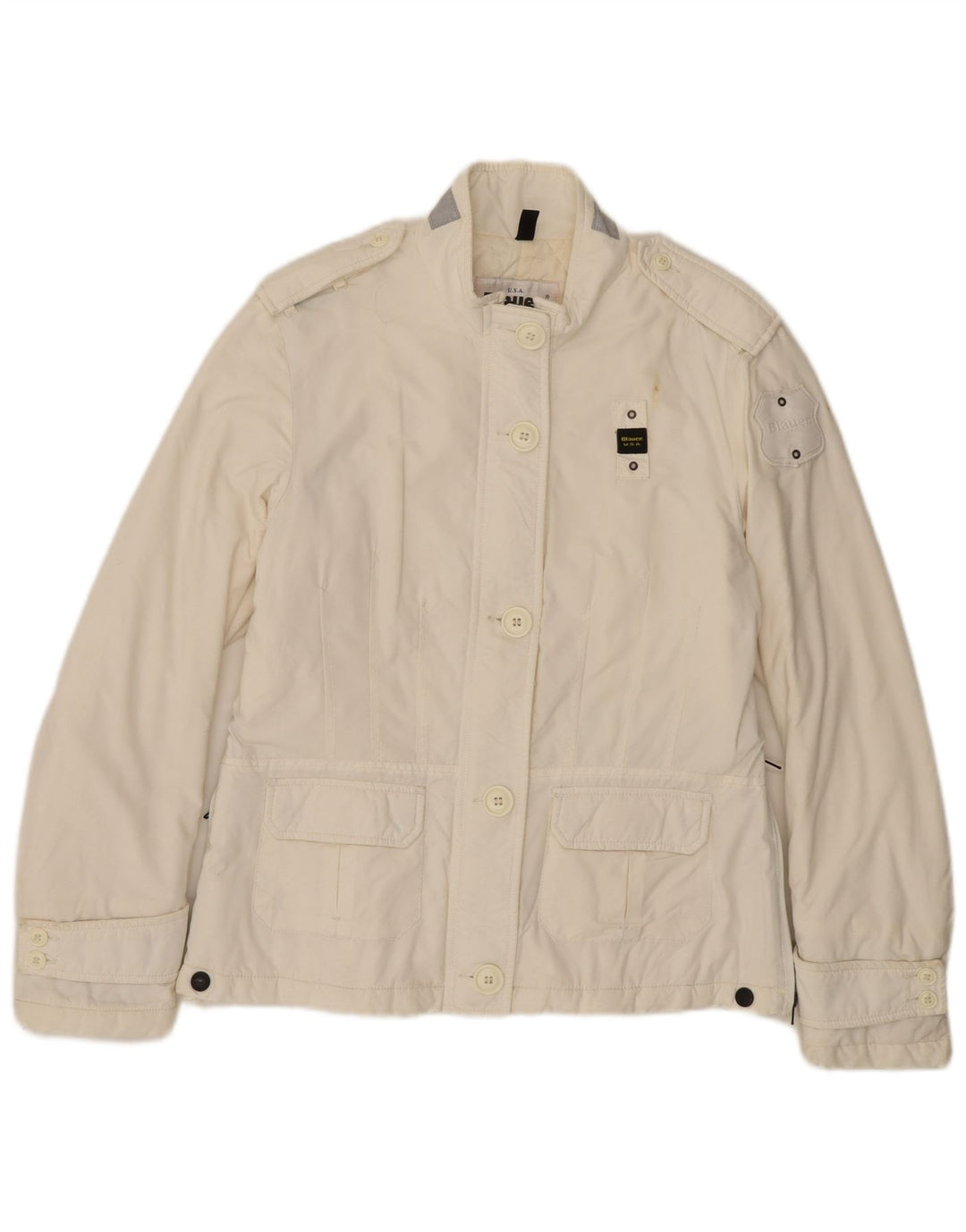 BLAUER Ženska vojna jakna UK 14 Large Off White Polyamide