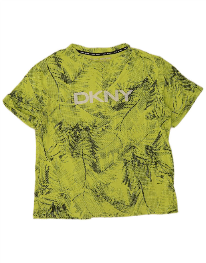 Dkny muška majica s grafičkim motivima srednje zelene cvjetne boje
