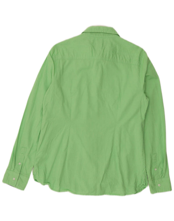 Tommy Hilfiger Womens Classic Fit Shirt UK 14 Medium Green Cotton