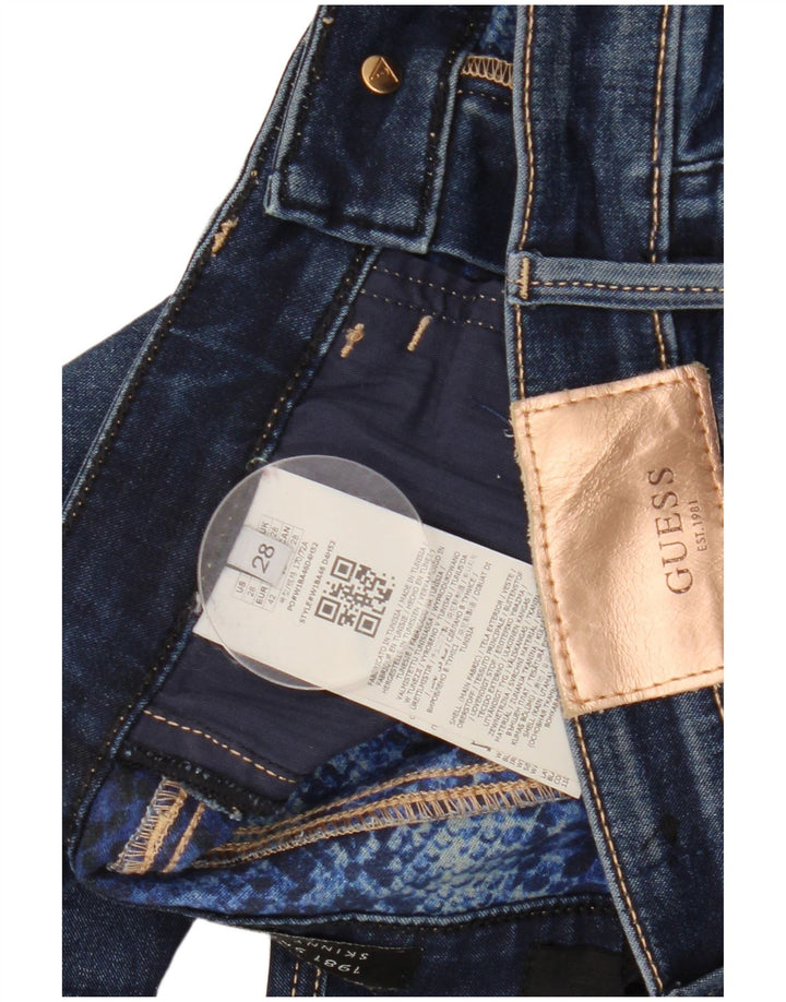 GUESS Ženske uske traperice W28 L29 tamnoplavi pamuk