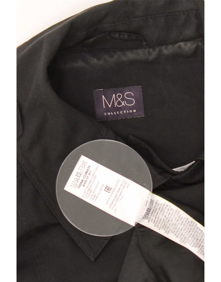Marks & Spencer ženski trenč kaput UK 16 veliki crni poliester