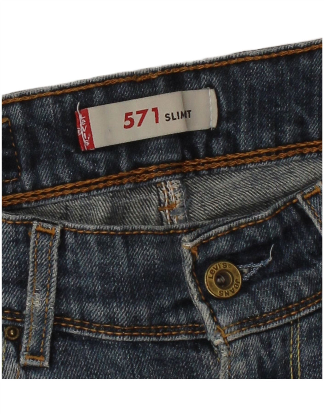 LEVI'S Womens 571 Slim Jeans W28 L33 Blue
