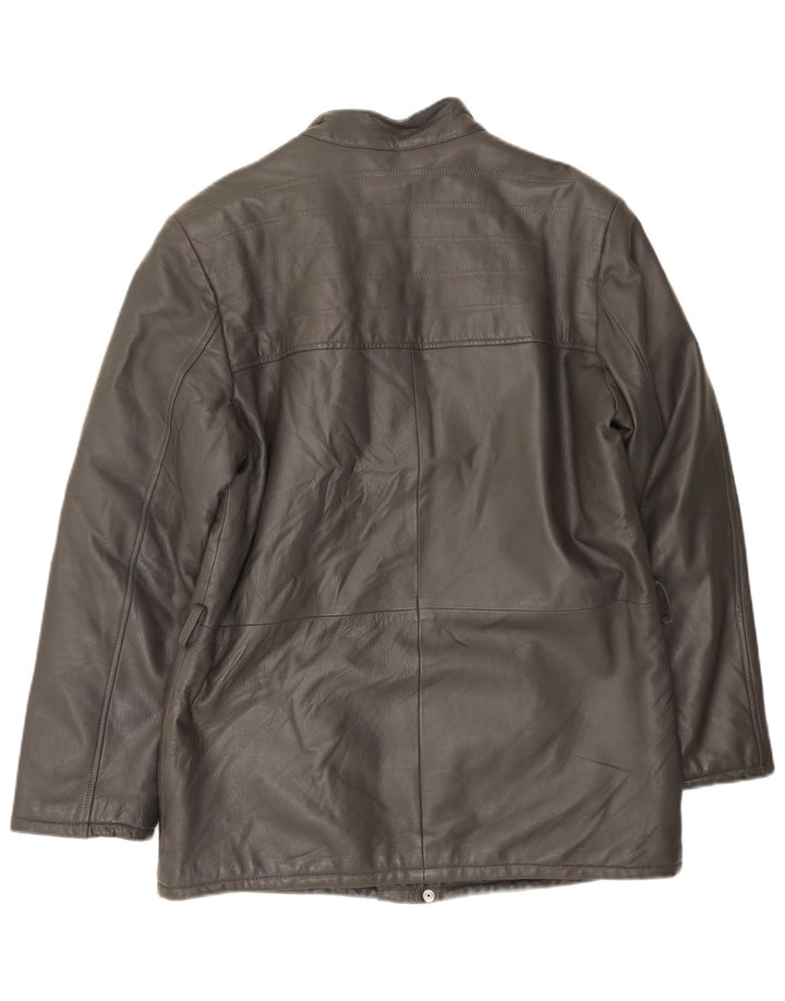 VINTAGE muška kožna jakna UK 38 srednje siva