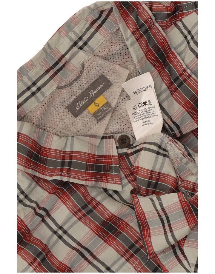 Eddie Bauer muška majica kratkih rukava XL crveni karirani poliester