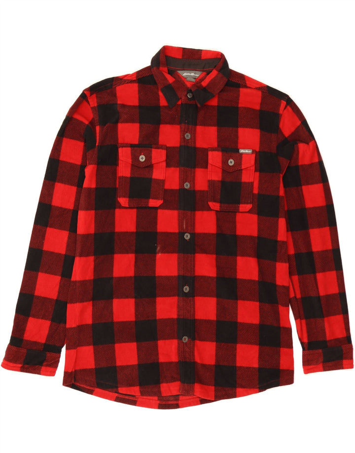 EDDIE BAUER Mens Flannel Shirt Medium Red Check Polyester Vintage Eddie Bauer and Second-Hand Eddie Bauer from Messina Hembry 