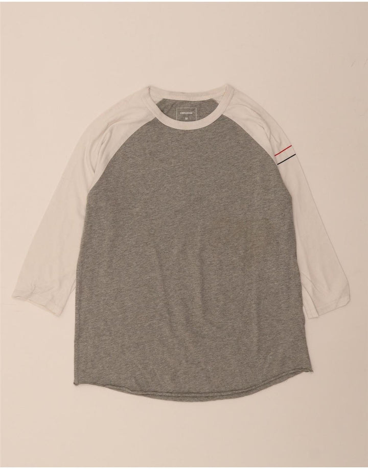 CONVERSE Womens Top 3/4 Sleeve UK 14 Medium Grey Colourblock Cotton Vintage Converse and Second-Hand Converse from Messina Hembry 