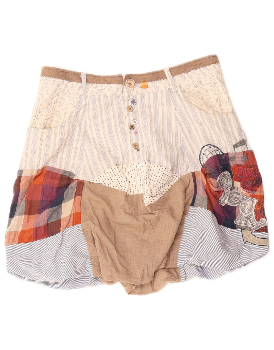 DESIGUAL ženska suknja s mjehurićima EU 36 mala W30 šareni patchwork