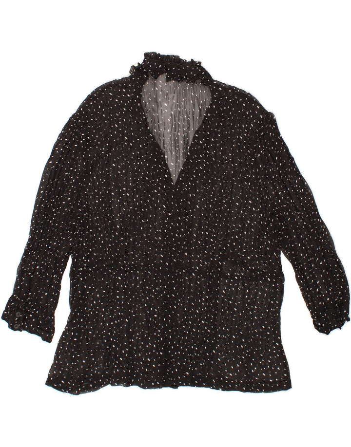 OVS Womens See Through Shirt Blouse IT 51 2XL Black Spotted Vintage OVS and Second-Hand OVS from Messina Hembry 