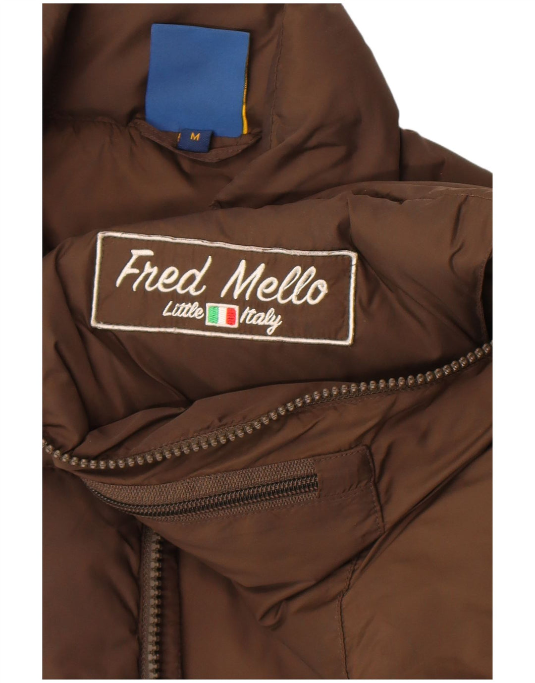 Fred Mello muška grafička podstavljena jakna UK 40 srednje smeđe poliamid