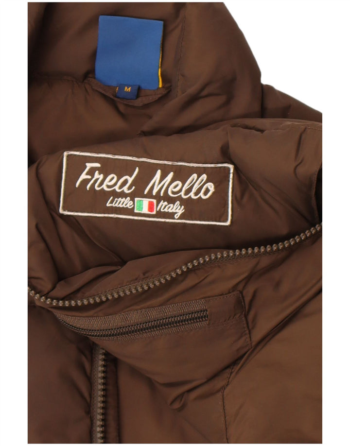 Fred Mello muška grafička podstavljena jakna UK 40 srednje smeđe poliamid