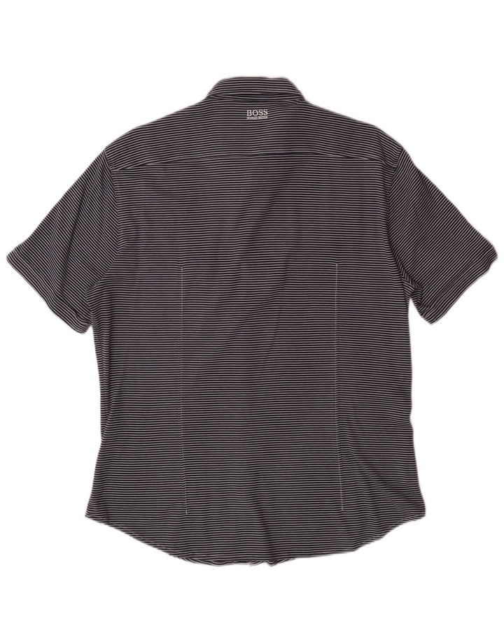 HUGO BOSS Muška uska majica kratkih rukava, velika tamnoplava prugasta