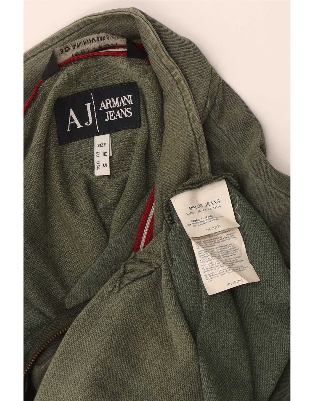 Armani Jeans Muška trenirka Gornja jakna srednje zelene pamučne boje
