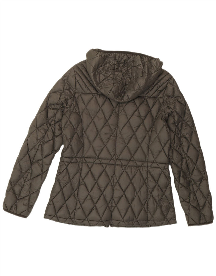 MICHAEL KORS Ženska podstavljena jakna s kapuljačom UK 14 srednje sivi najlon