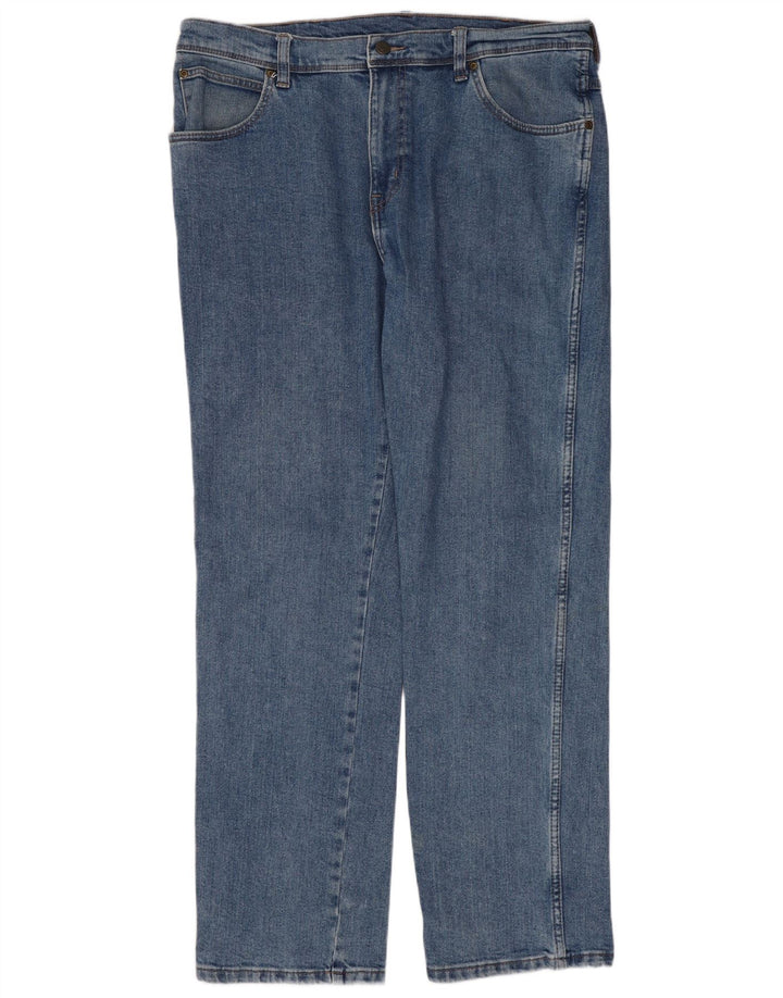 Wrangler muške ravne traperice regularnog kroja W36 L32 plavi pamuk
