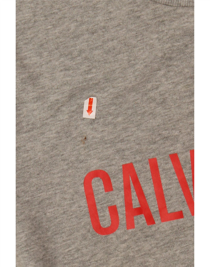CALVIN KLEIN Muški džemper srednje sive boje s grafičkim motivima