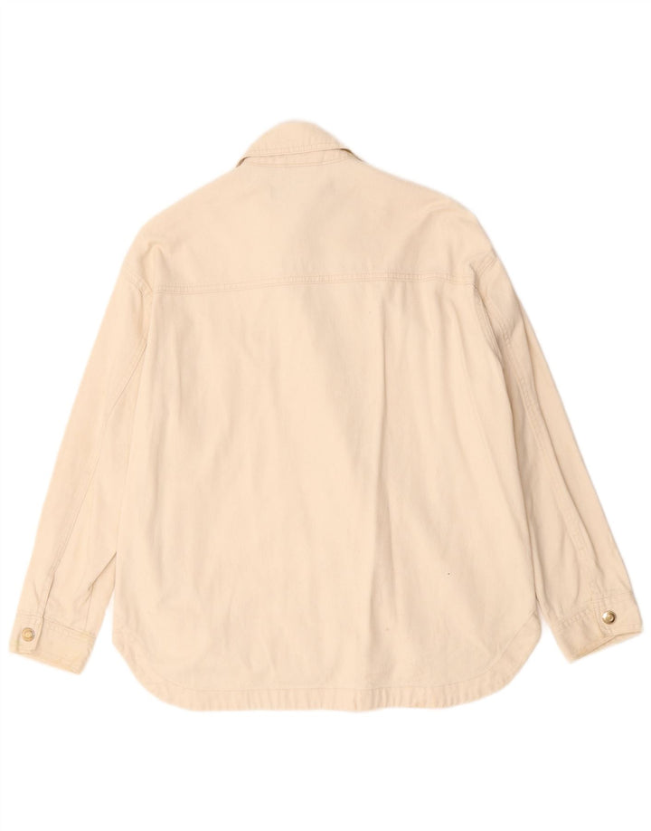 Zara ženska bomber jakna UK 10 Small Off White Cotton
