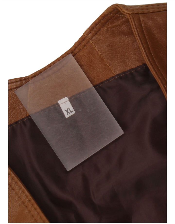 Vintage muški kožni prsluk XL smeđi