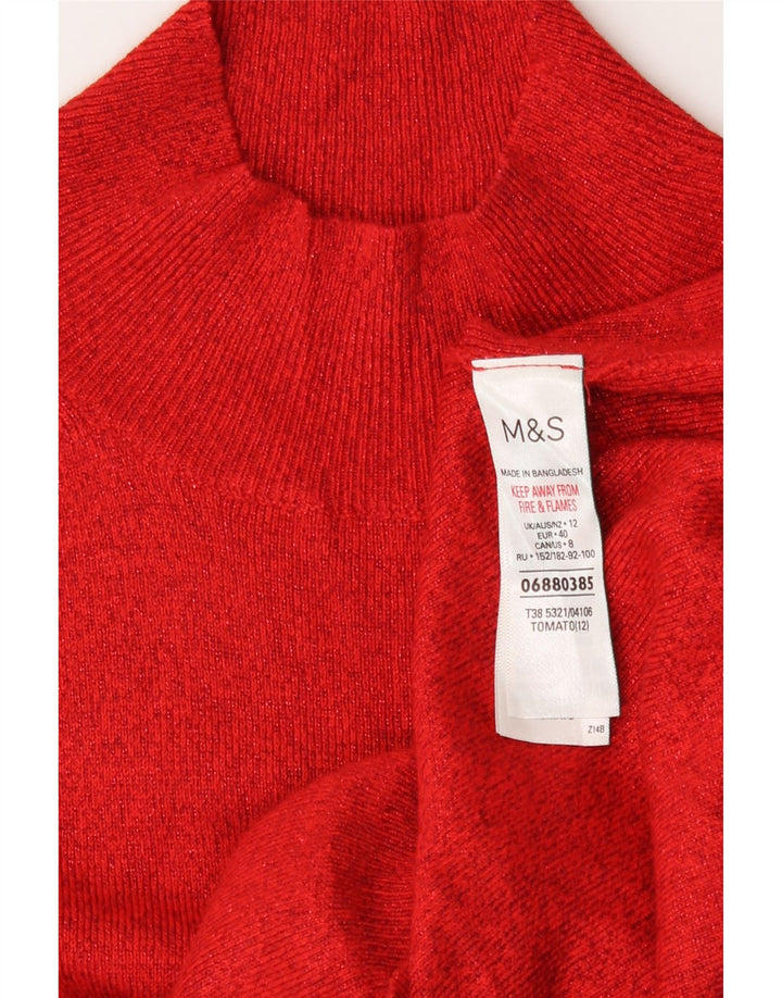 Marks & Spencer ženski džemper s kornjačičastim ovratnikom UK 12 Srednje crvena viskoza
