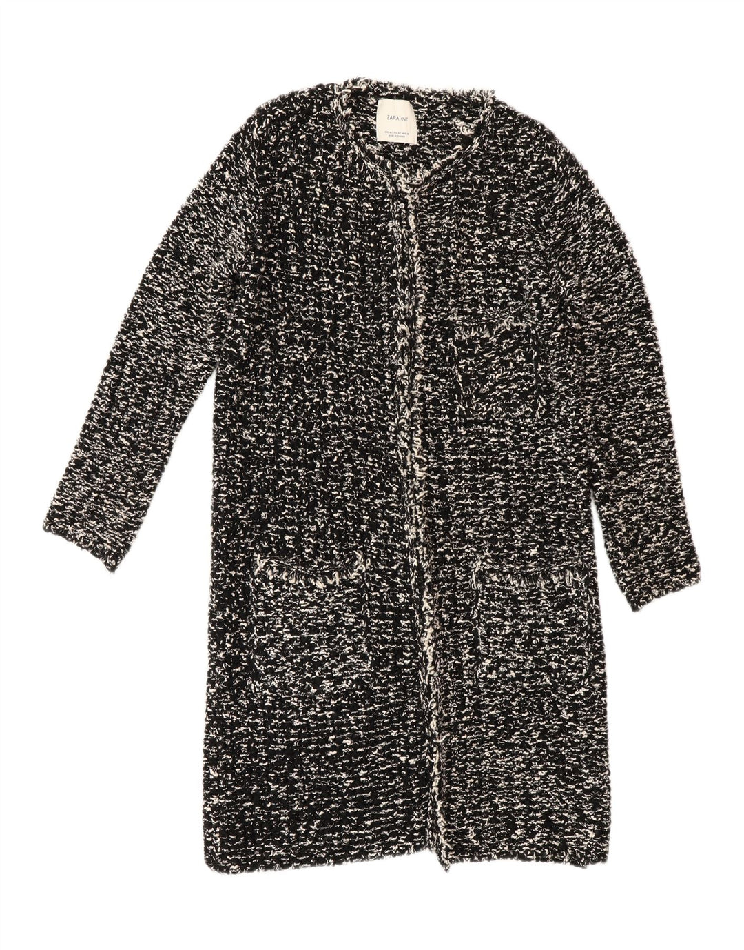 Zara ženski dugi kardigan pulover UK 14 srednje crne fleke