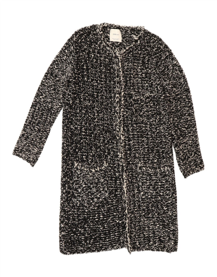 Zara ženski dugi kardigan pulover UK 14 srednje crne fleke