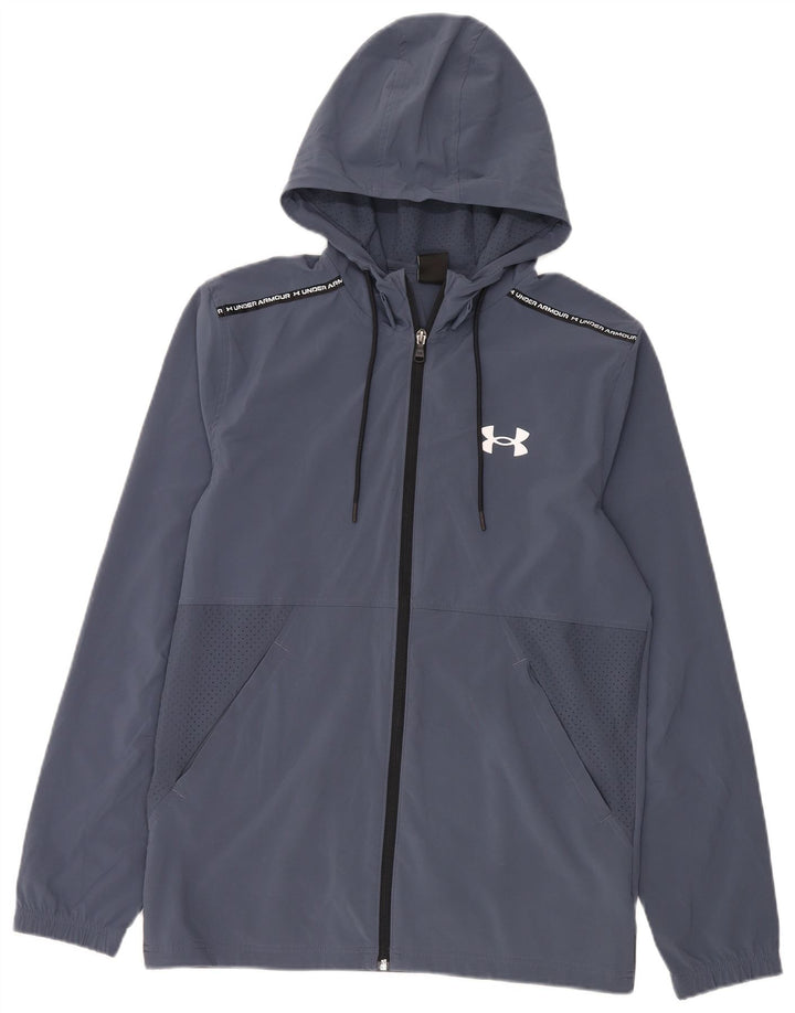 Under Armour muški pulover s kapuljačom na patentni zatvarač srednje tamnoplave boje od poliestera