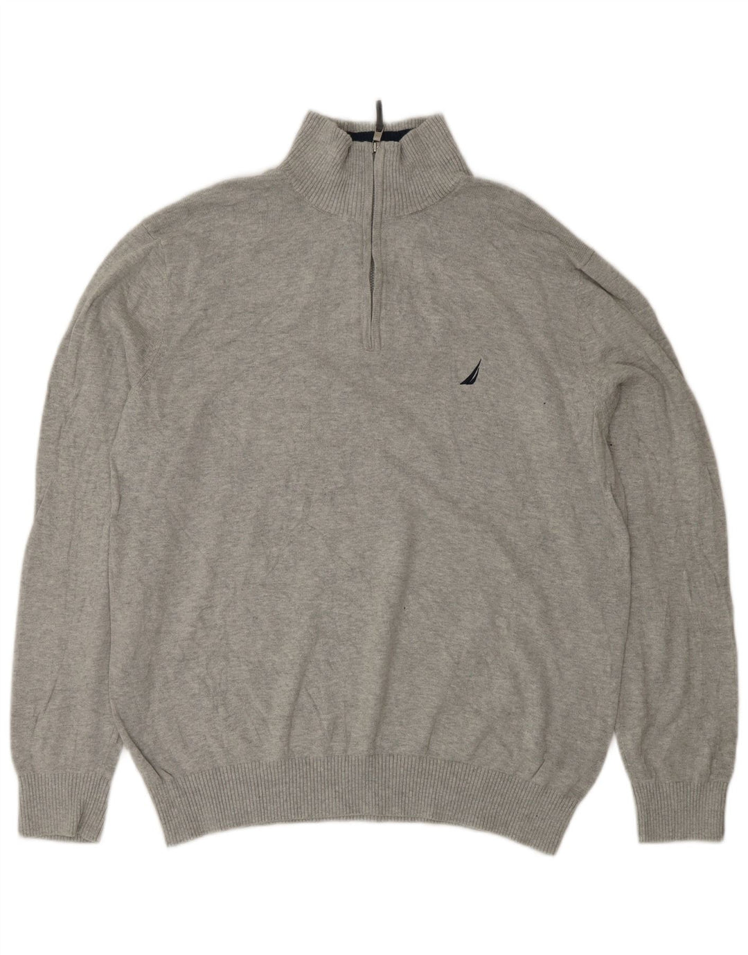 NAUTICA Muški pulover s izrezom i patentnim zatvaračem, veliki sivi