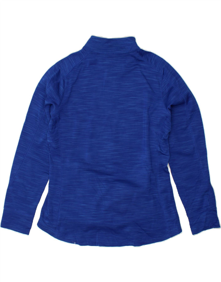 MAJESTIC Womens Graphic Zip Neck Pullover Tracksuit Top UK 16 Large Blue Vintage Majestic and Second-Hand Majestic from Messina Hembry 