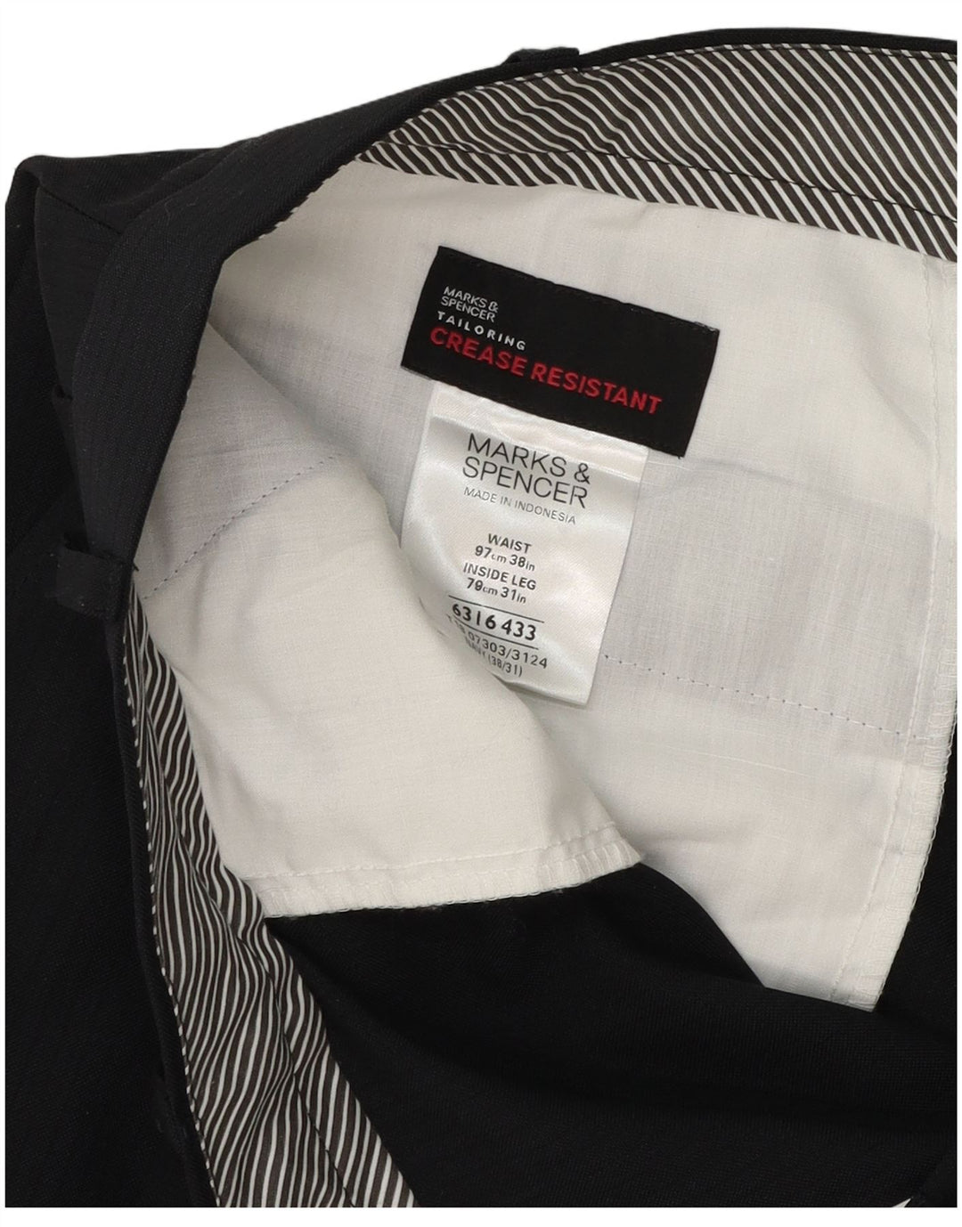 Marks & Spencer muške hlače ravnog odijela W38 L31 tamnoplavi poliester
