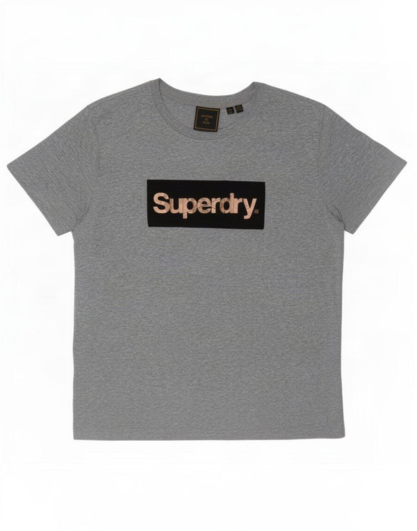 Superdry ženska majica kratkih rukava s grafičkim motivima UK 12 srednje sivi pamuk