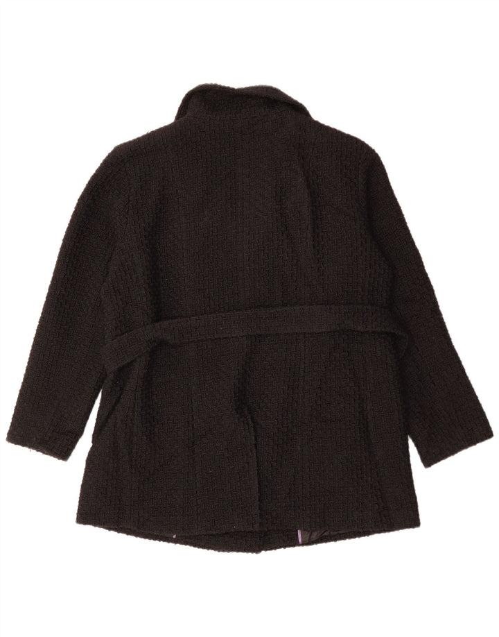 CALVIN KLEIN Ženski kaput s dvostrukim kopčanjem UK 18 XL crna vuna