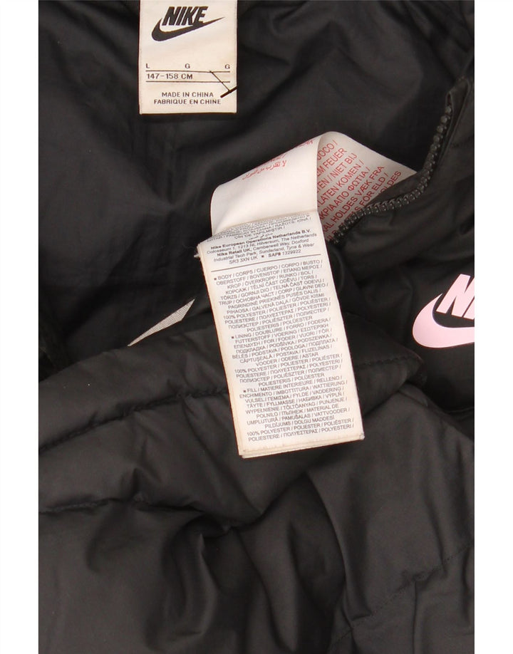 NIKE Dječja jakna s kapuljačom i podstavljenom podstavom 12-13 godina, velika crna poliester