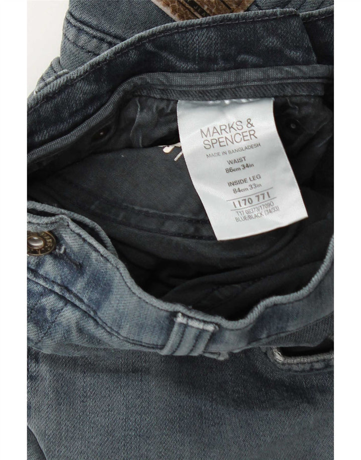 Marks & Spencer muške ravne traperice Blue Harbor W34 L33 plavi pamuk