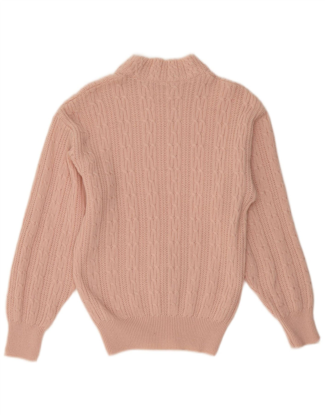 VINTAGE ženski džemper s kornjačastim ovratnikom UK 12 Srednje ružičasta vuna