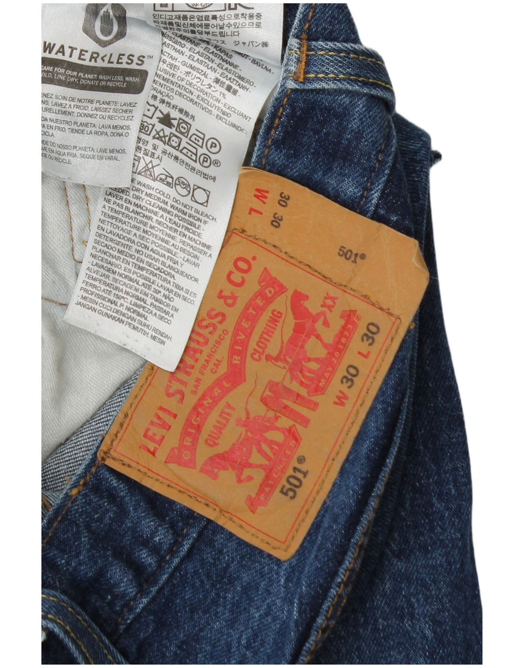 Levi's muške 501 ravne traperice W30 L25 plavi pamuk