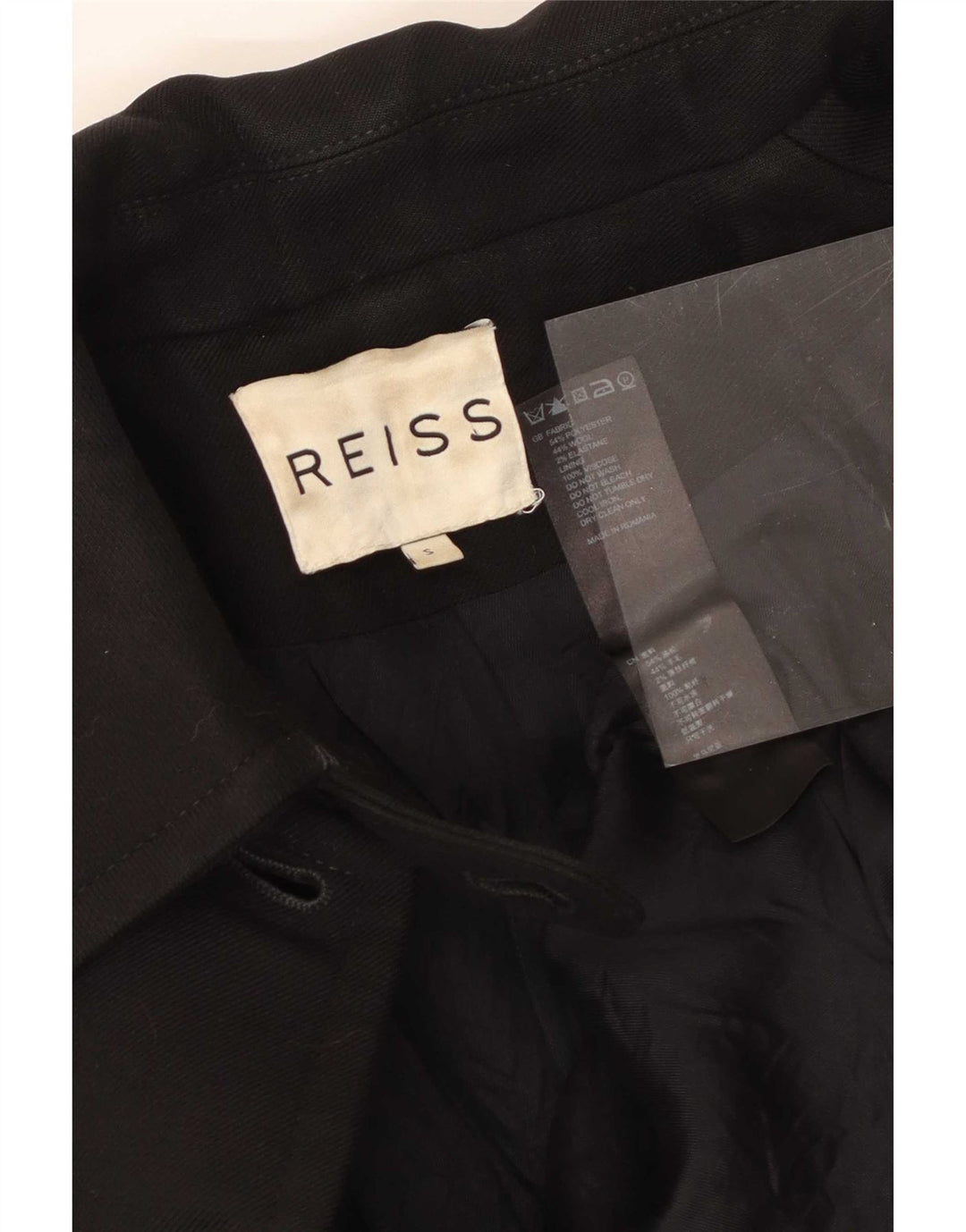 Reiss Ženska jakna s 5 gumba UK 8 Mali crni poliester