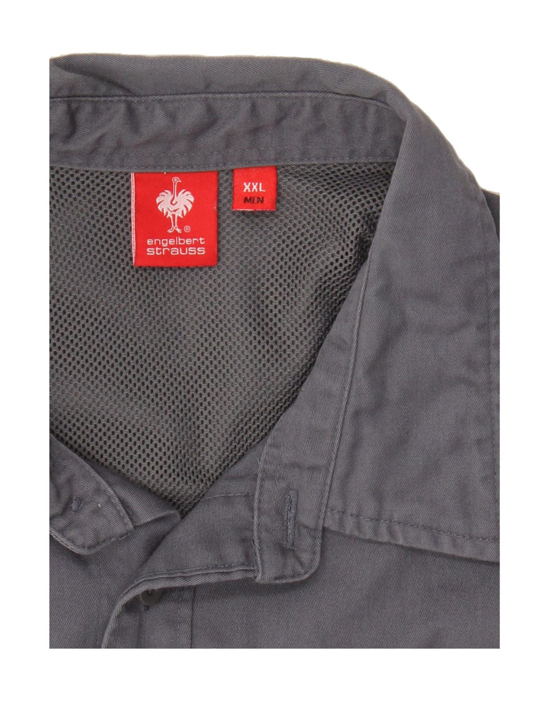 ENGELBERT STRAUSS Mens Short Sleeve Shirt 2XL Grey Polyester Vintage Engelbert Strauss and Second-Hand Engelbert Strauss from Messina Hembry 