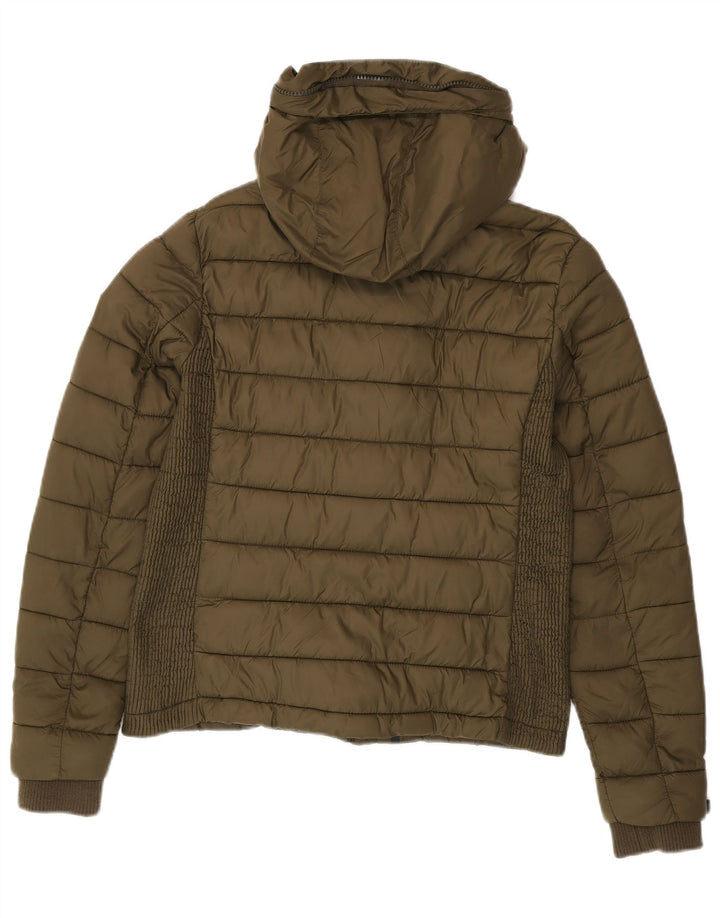 SUPERDRY ženska podstavljena jakna s kapuljačom UK 16 Veliki kaki najlon