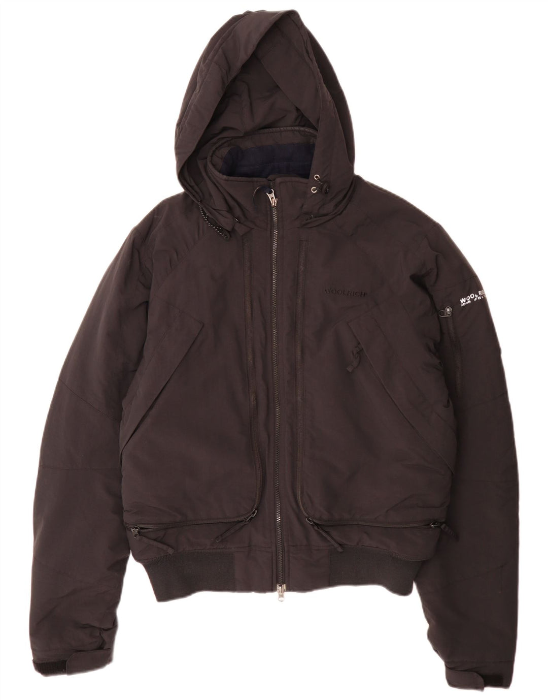 Woolrich muška bomber podstavljena jakna s kapuljačom UK 38 srednje crna