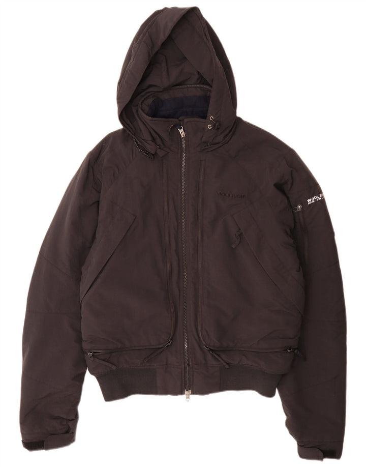 Woolrich muška bomber podstavljena jakna s kapuljačom UK 38 srednje crna